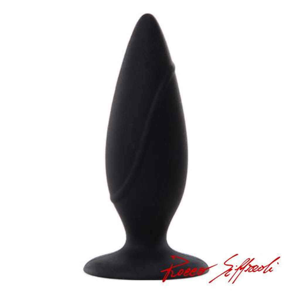 Чёрная силиконовая анальная пробка ROCCO ANAL PLUG LARGE - 12,7 см. (Цвет: черный)