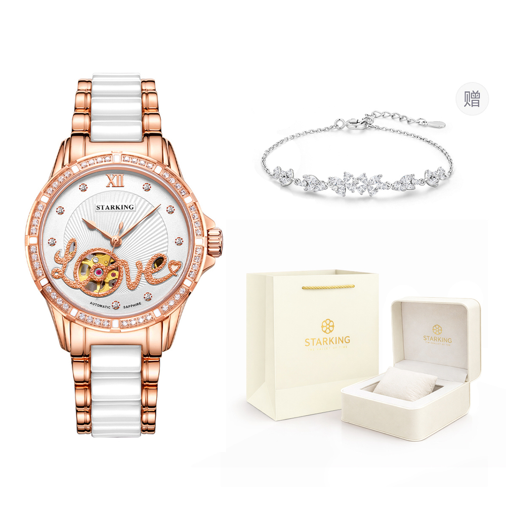 STARKING Mechanical Movement Watch Women"s Watch White Dial