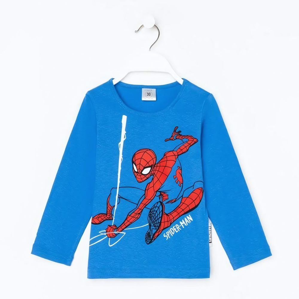 Лонгслив для мальчиков "Marvel. Человек-паук", р.122-128, синий 4531755 (KAFTAN)