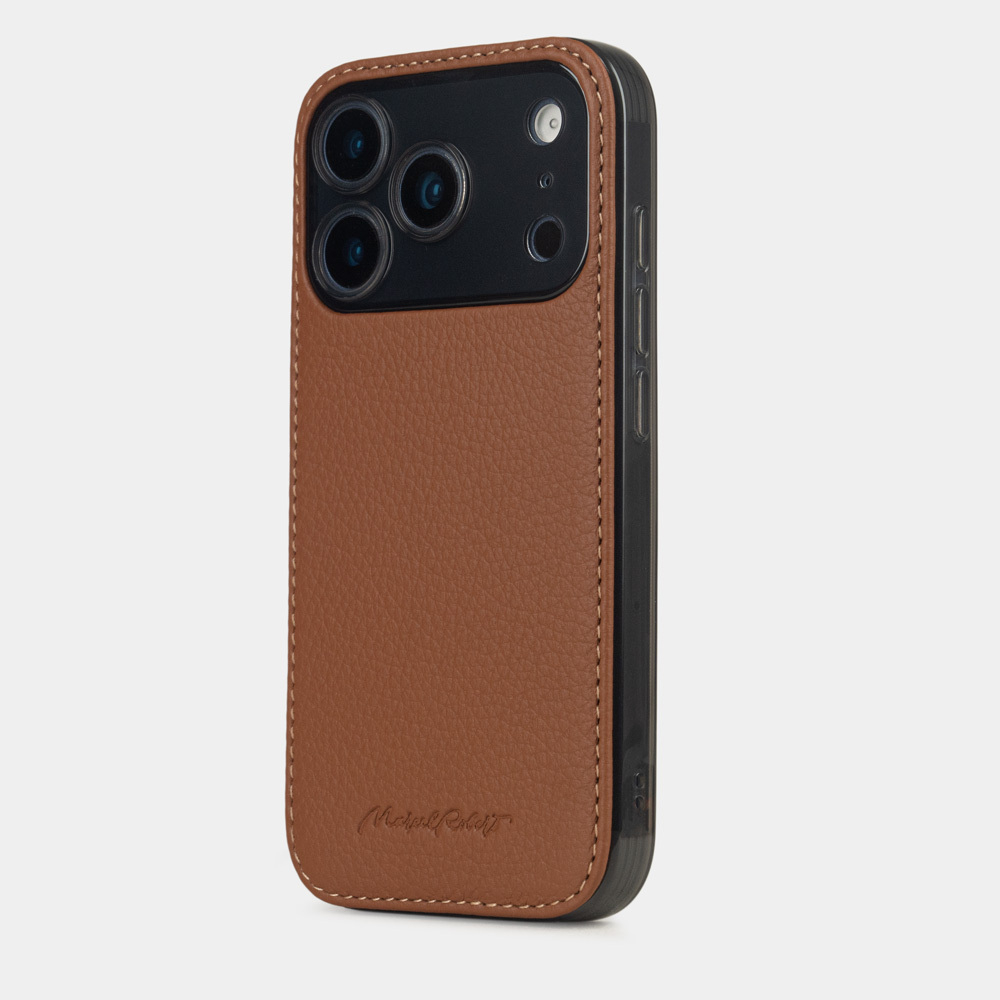 Чехол-накладка для iPhone 17 Pro Max - кожа теленка, карамель
