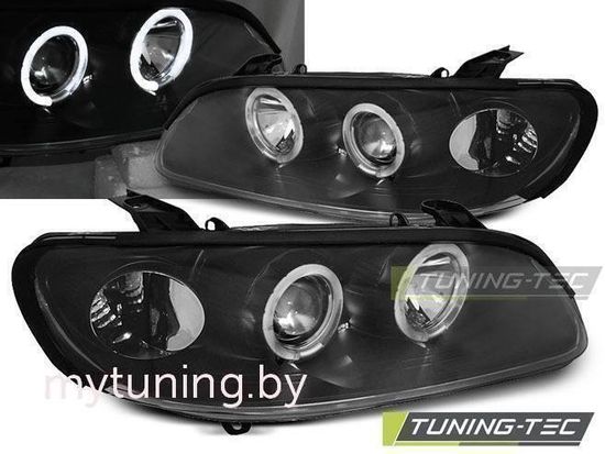 Передние фары black angel eyes для Opel Omega B