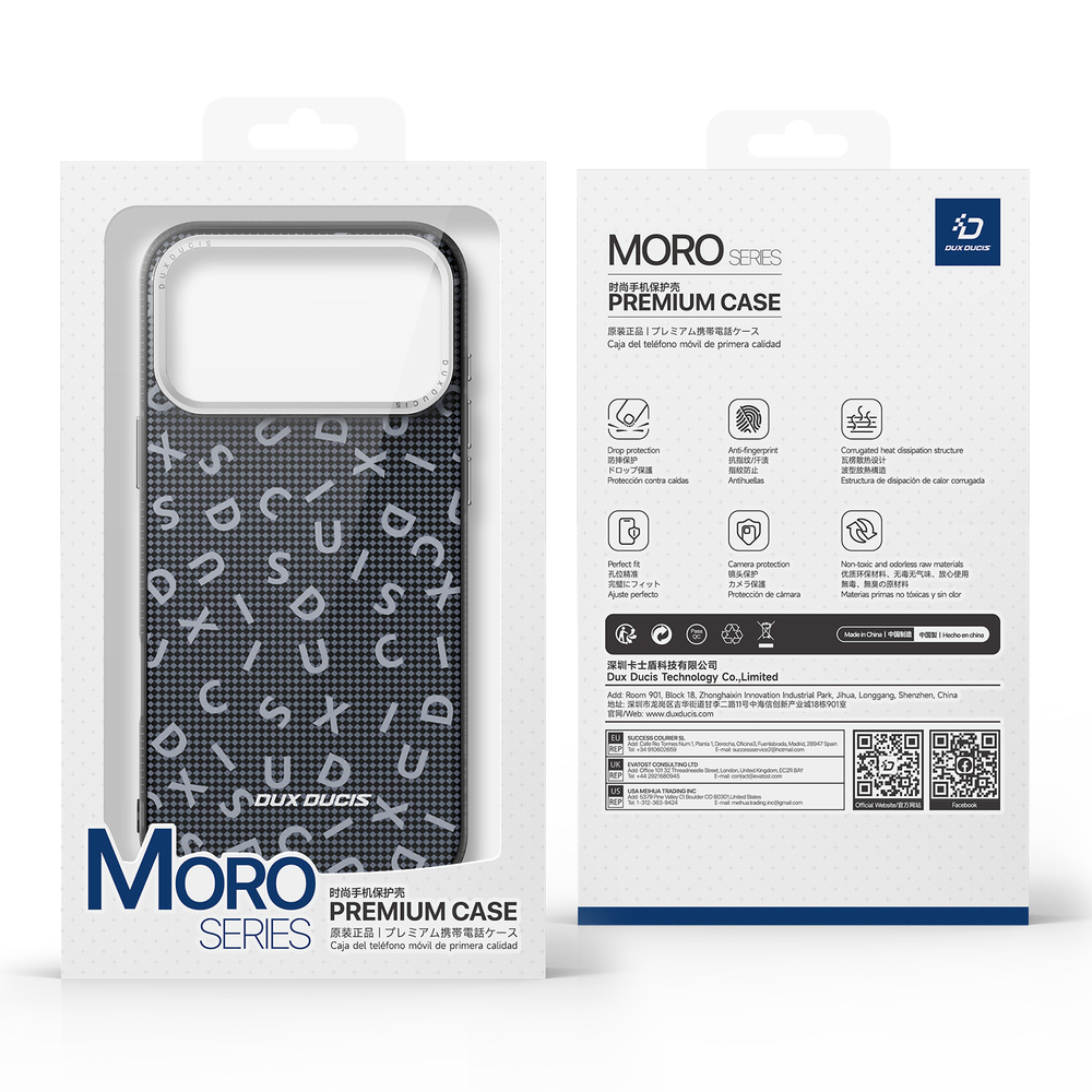 Чехол с MagSafe и рисунком черного цвета для iPhone 17 Pro, от Dux Ducis серия Moro Series Magnetic