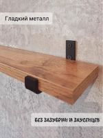 Полка настенная прямая лофт на кронштейнах для специй