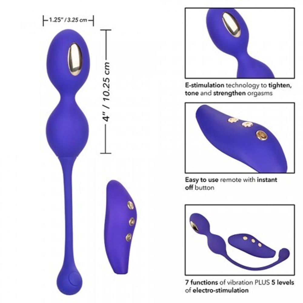 Вагинальные шарики с вибрацией и электростимуляцией CalExotics Impulse, пульт ДУ