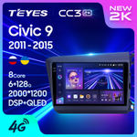 Teyes CC3 2K 9"для Honda Civic 9 2011-2015 (прав)