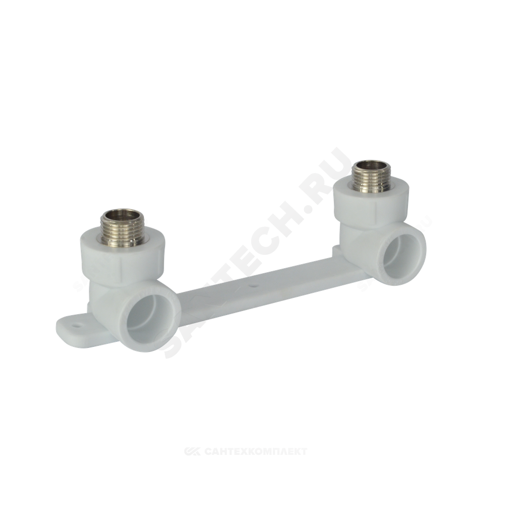 Планка монтажная PP-R белая Дн 20х3/4" НР под смеситель с водорозетками VALFEX 10124320