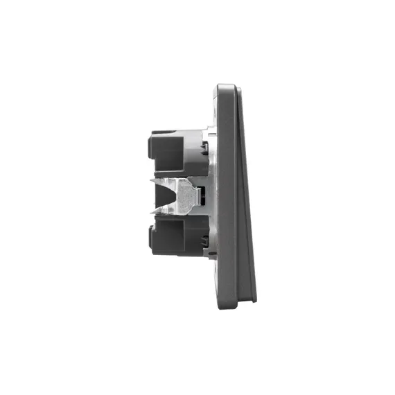 Выключатель двухклавишный с подсветкой KRANZ Miele Round Титан KR-78-0714-2