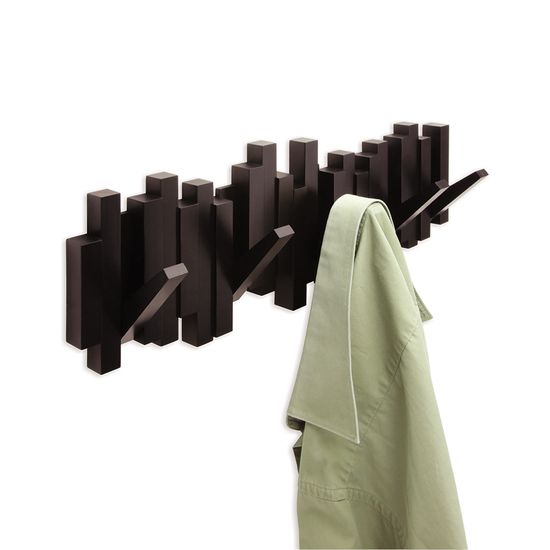 Вешалка настенная sticks, 49,3 см, эспрессо, 5 крючков