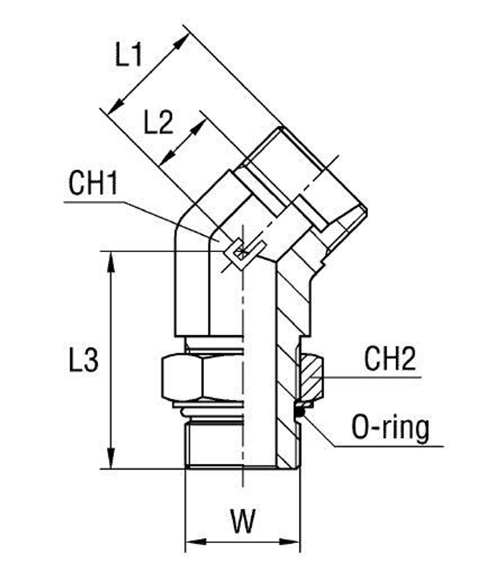 Штуцер FRA45 DL15 UNF7/8" (корпус)