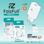 Зарядное устройство FaizFull FC116 20W QC3.0 3A USB + кабель Lightning White