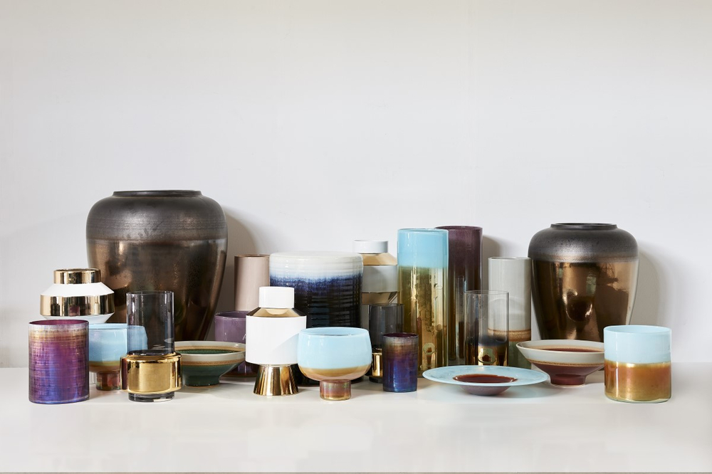 Ваза Object White And Gold M
