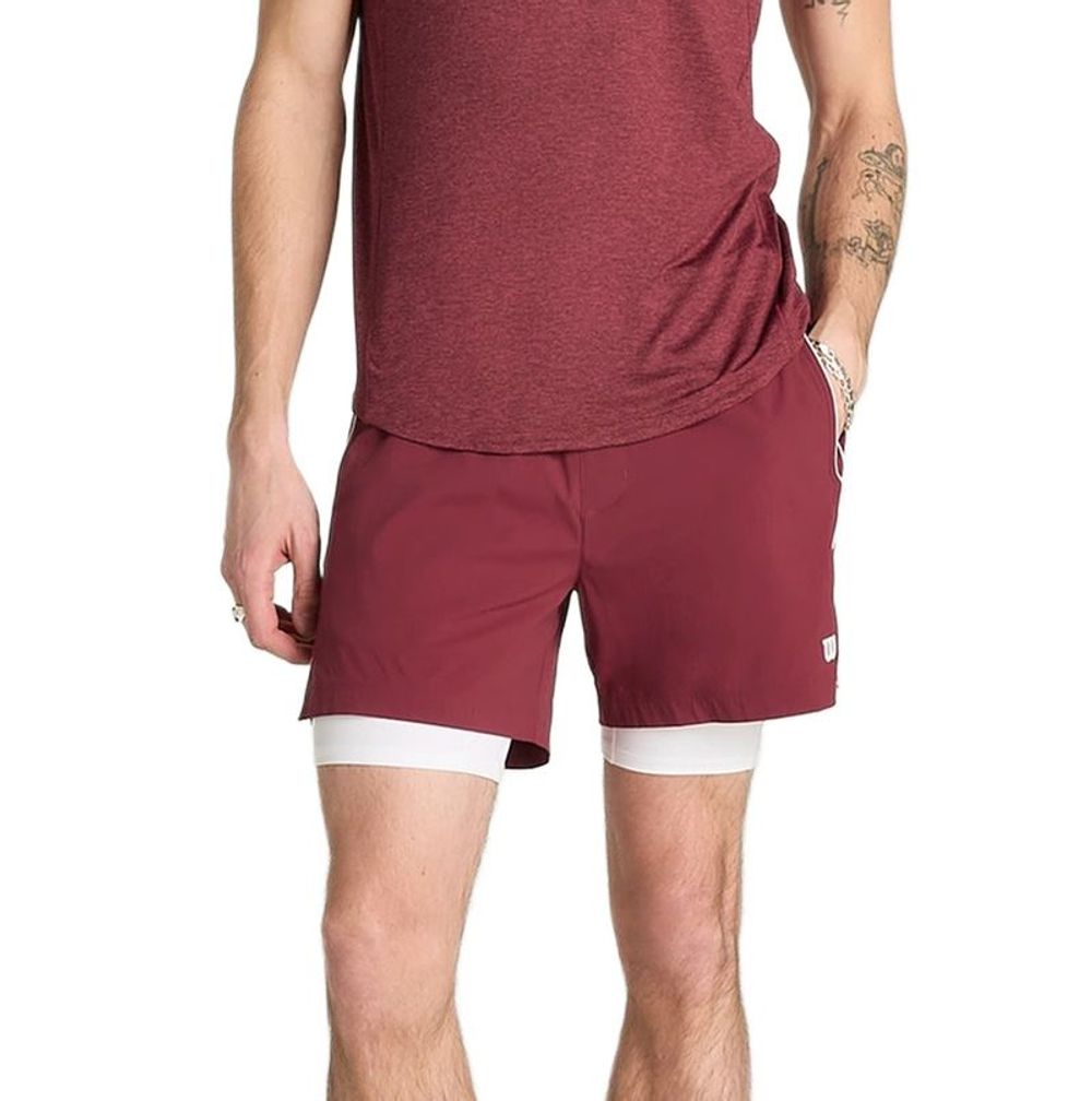 Теннисные шорты Wilson Tennis Volley 6" - cranberry