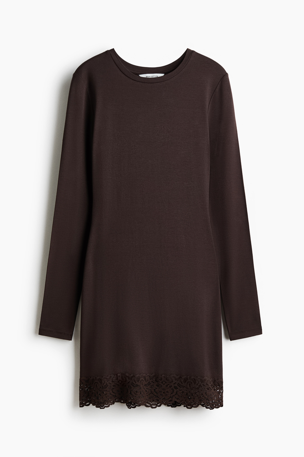 Платье из джерси с кружевной лентой — круглый вырез - H&M