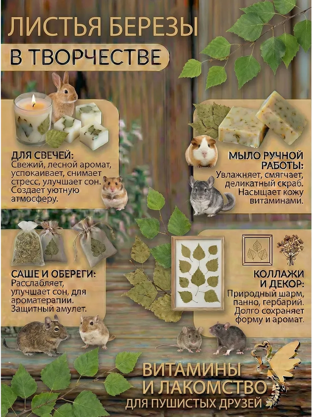 Лист березы: эко-фитотерапия и ботанический декор