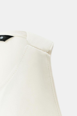 ZARA АСИММЕТРИЧНЫЙ ТОП — ZW COLLECTION, ЭКРЮ