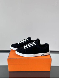Кеды Hermes Quicker Sneaker Черные замшевые