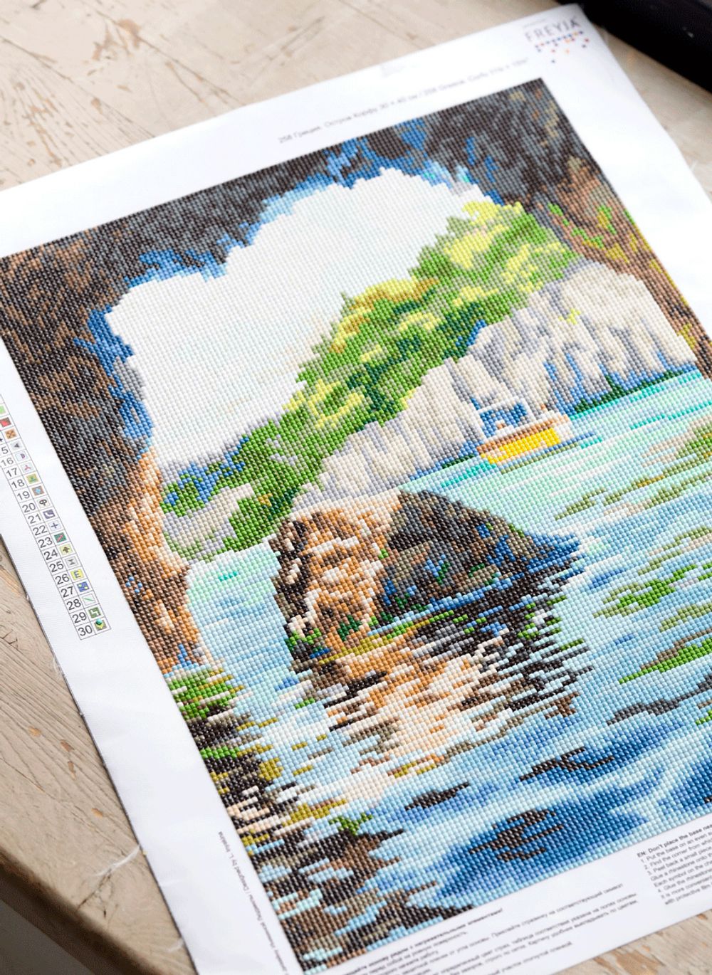 Алмазная (кристальная) мозаика Фрея, Греция. Остров Корфу, 30х40 см
