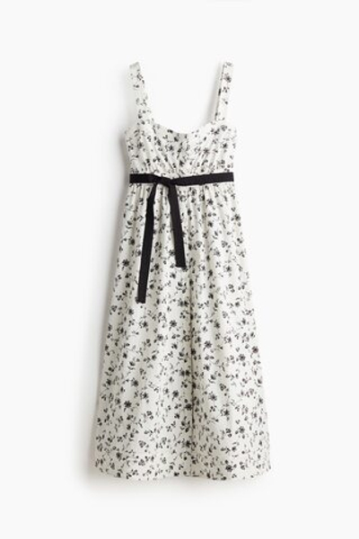 Платье с поясом из поплина - H&M