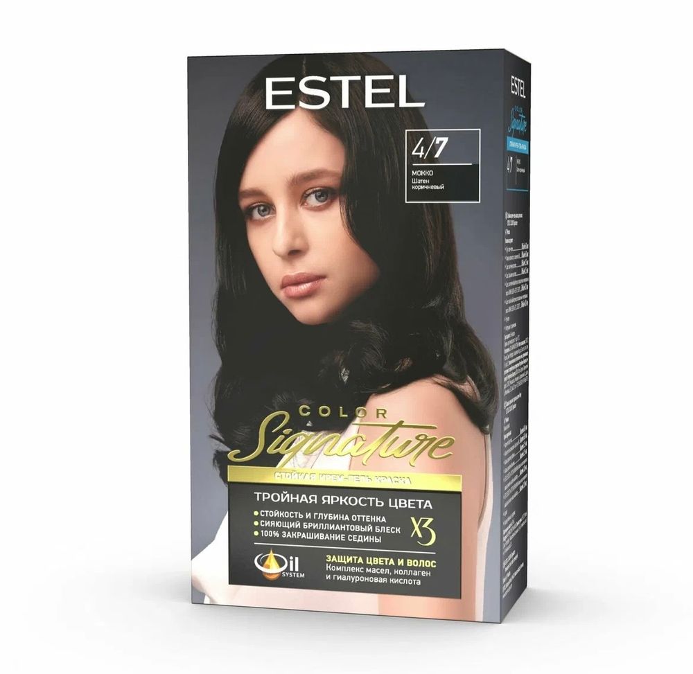 Стойкая крем-гель для волос ESTEL Color Singature 4/7 Мокко