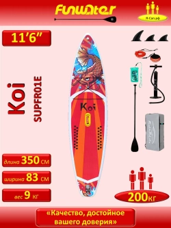 Сапборд надувной сап борд sup board FunWаtеr Коi Кои 350 см