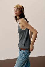 КОМБИНИРОВАННЫЙ ТРИКОТАЖНЫЙ ТОП — ZARA