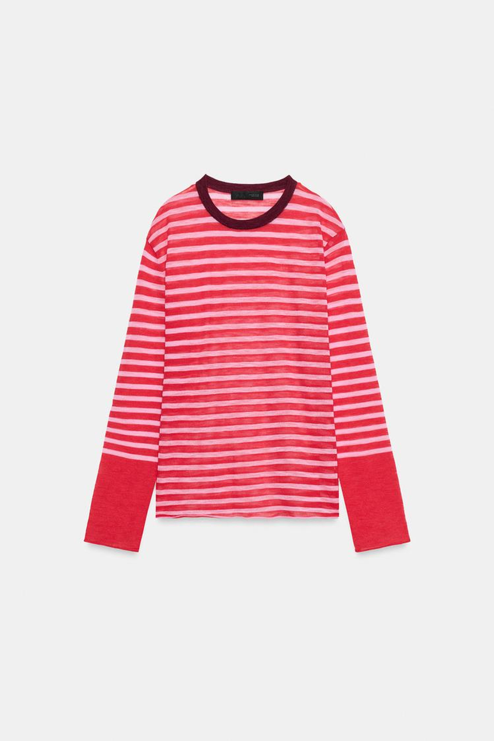 ZARA СВИТЕР В ПОЛОСКУ, КРАСНАЯ ПОЛОСКА