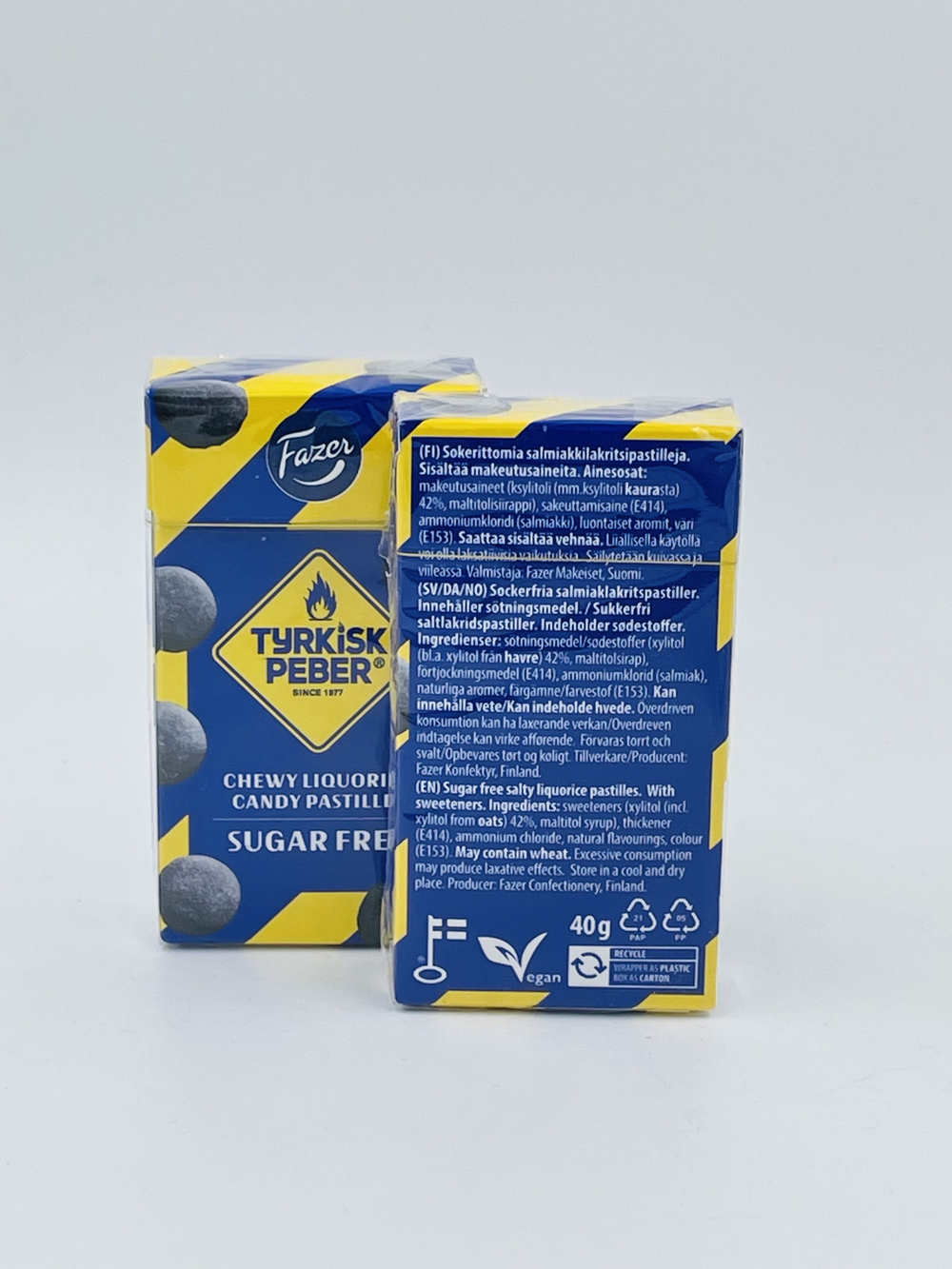 Конфеты Fazer "Tyrkisk peber" с соленой лакрицей 80 г (2 шт по 40 г) (из Финляндии)