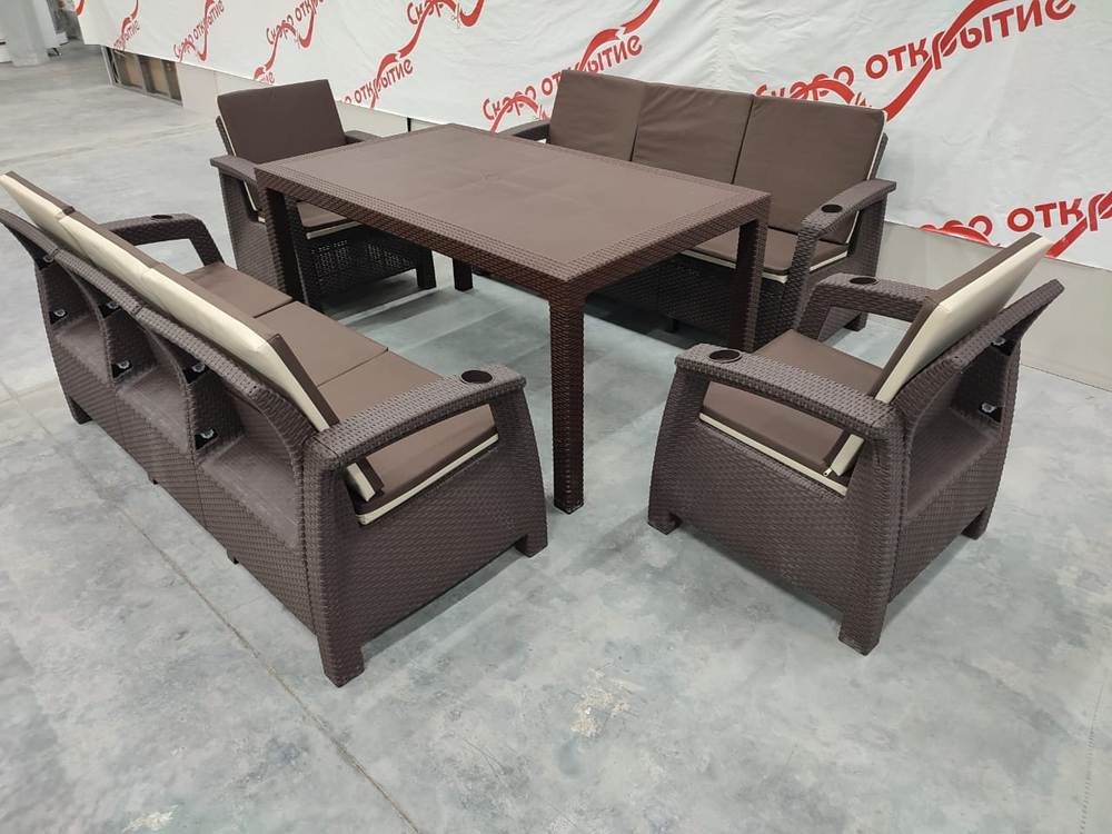 Обеденный комплект под ротанг YALTA FAMILY MAXI SET