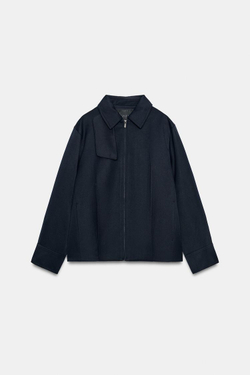 ZARA КУРТКА BALLOON — ZW COLLECTION, МОРСКОЙ ТЕМНО-СИНИЙ