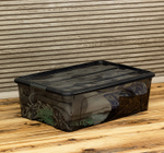 Ящик для хранения с замками КИП 30 л 580x385x185 чёрный прозрачный