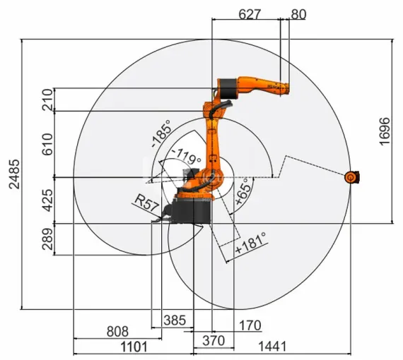 Промышленный робот KUKA KR CYBERTECH nano KR 8 R1440-2 arc HW
