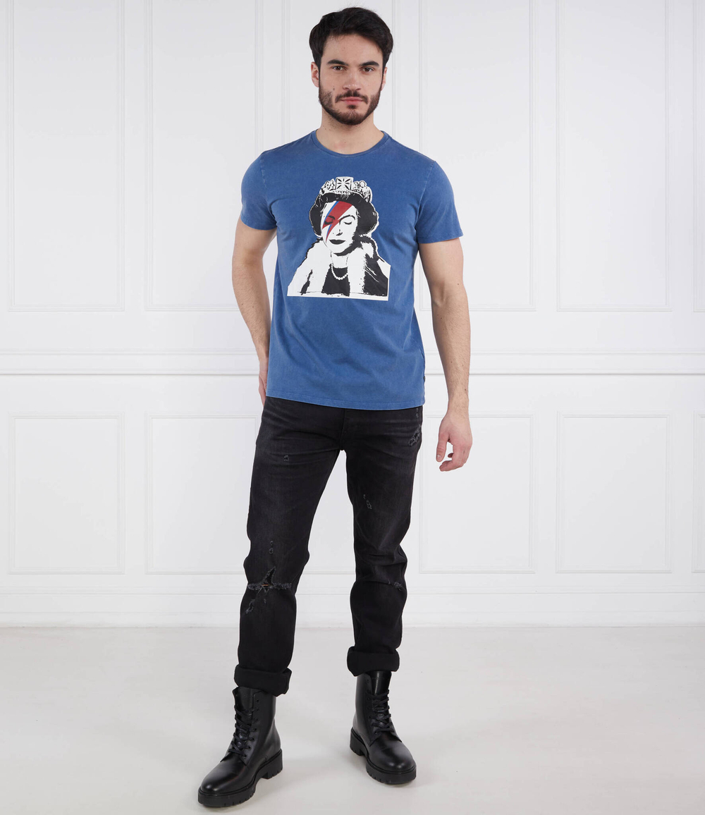 Футболка BANKSY QUEEN GUESS - голубой(M3RI1U KBDL0)