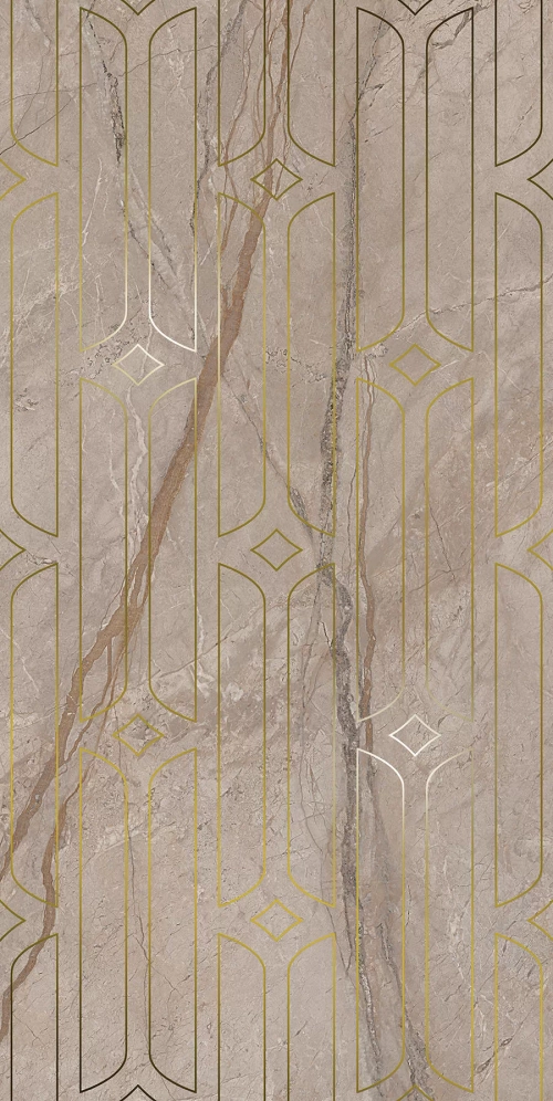 Керамический декор KERAMA MARAZZI ИФРАН бежевый светлый глянцевый структура обрезной 60x119,5 (9 мм.) арт. KMD3STA071BR