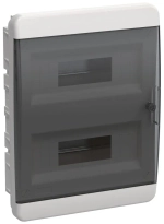 Корпус пластиковый ЩРВ-П-24 IP41 черная прозрачная дверь TEKFOR IEK