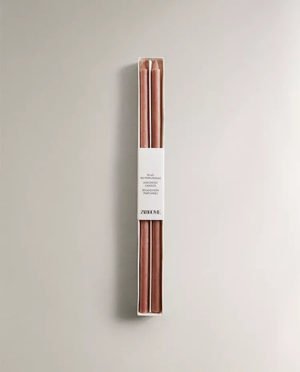 ZARA HOME НАБОР ЦВЕТНЫХ ДЕКОРАТИВНЫХ СВЕЧЕЙ ( 2 ШТ.), БЕЖЕВЫЙ
