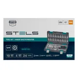 Набор инструментов, 1/4", CrV, пластиковый кейс 57 предметов Stels — фото 4