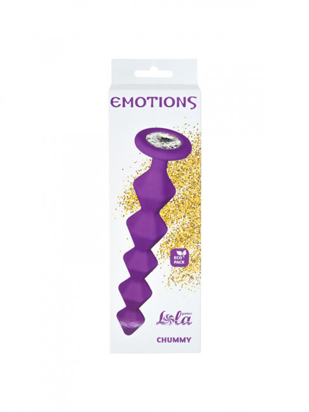 Анальная цепочка с кристаллом Emotions Chummy Purple (Цвет: фиолетовый с прозрачным)