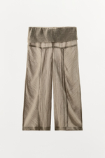 ФАКТУРНЫЕ БРЮКИ ИЗ СМЕСОВОГО ЛЬНА — ZARA