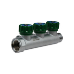 Коллектор регулирующий FAR 3/4" (ВР-НР) с 3 отв. 1/2"EU с вставкой под плоское уплотнение