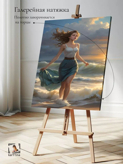 Картина на стену "Девушка и море" 30х40см 1шт.