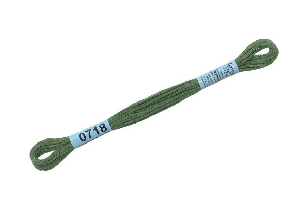 Мулине Gamma 100% хлопок, цв.0718 зеленый, 24 мотка по 8 метров