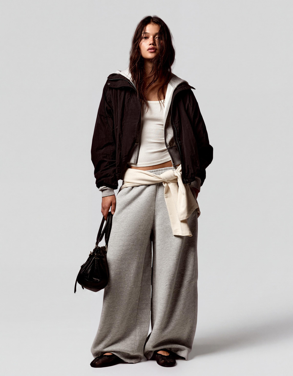 Женские брюки-парашюты из мягкой ткани - BERSHKA