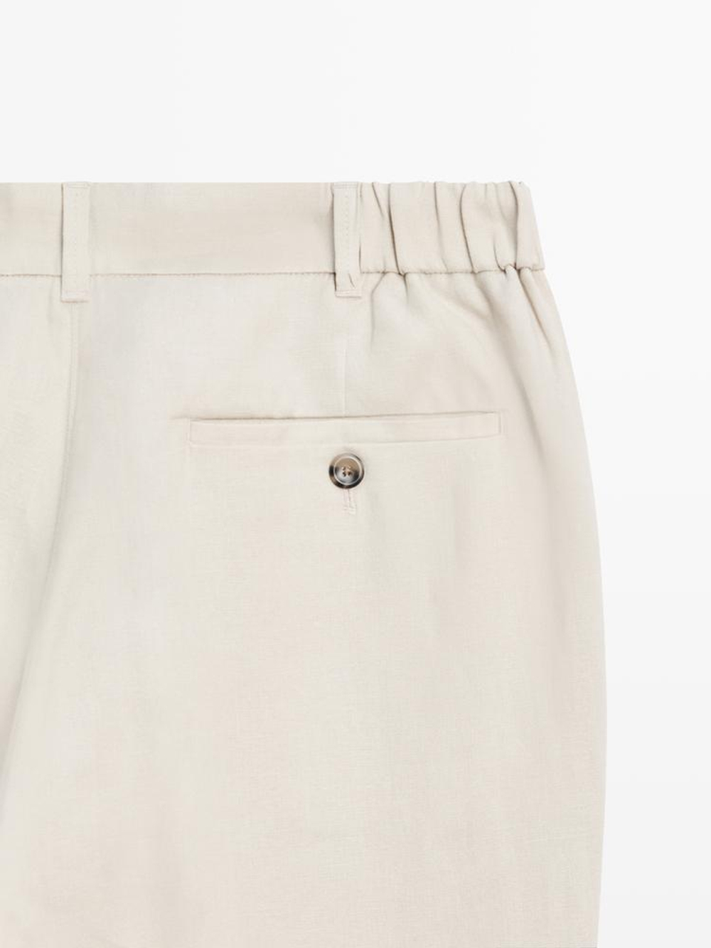 Massimo Dutti Зауженные льняные брюки, бежевый