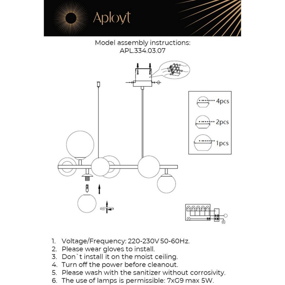 Подвесной светильник Aployt Feliche APL.334.03.07