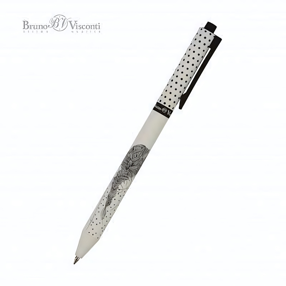 Ручка шариковая 0.5 мм, синяя ArtClick "Девушка с косичкой" (BrunoVisconti)