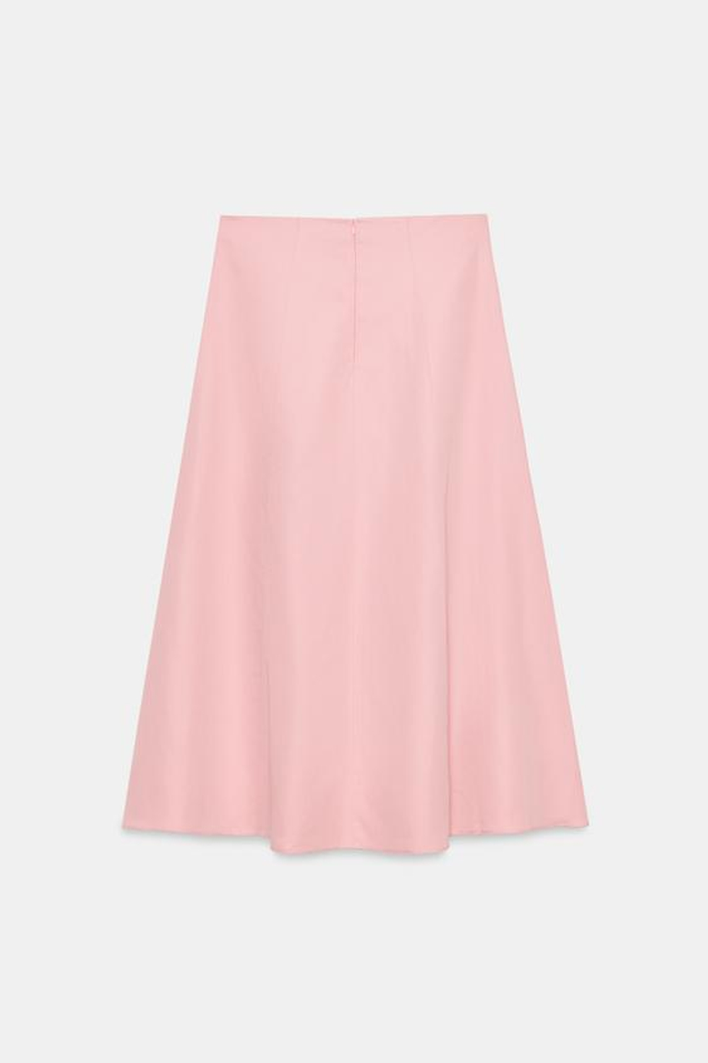 ZARA ЮБКА МИДИ ИЗ ЛЬНА — ZW COLLECTION, РОЗОВЫЙ
