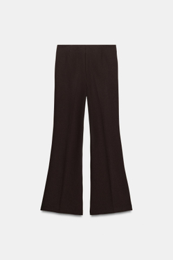 ZARA БРЮКИ FLARE С ЗАНИЖЕННОЙ ТАЛИЕЙ, КОРИЧНЕВЫЙ