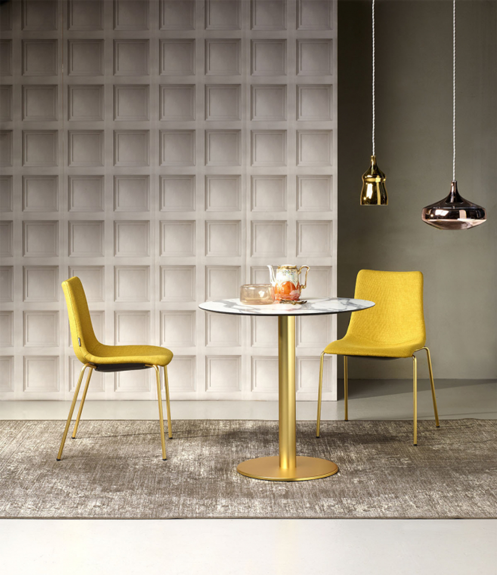 Стул с обивкой Scab Design Zebra Pop 4 legs, сатинированная латунь, желтый