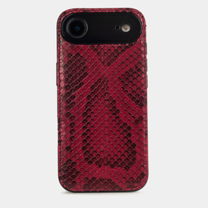 Чехол-накладка для iPhone 17 Air - кожа питона, малина
