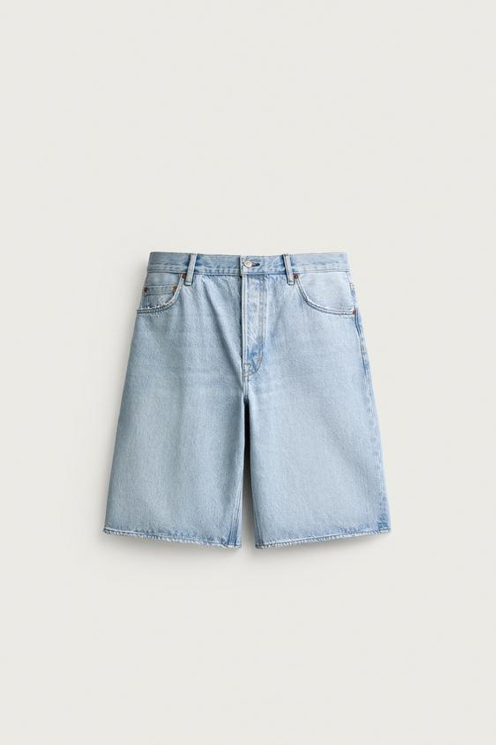 ZARA ДЖИНСОВЫЕ ШОРТЫ LOOSE FIT, ГОЛУБОЙ